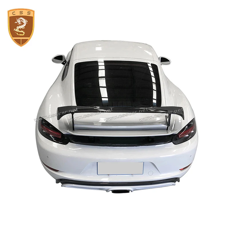 

TECH Style Car Rear Truck Wide Spolier Wing Guard For Porsche 718 Cayman Boxster Carbon Fiber Racing Protection Lid Body Kit