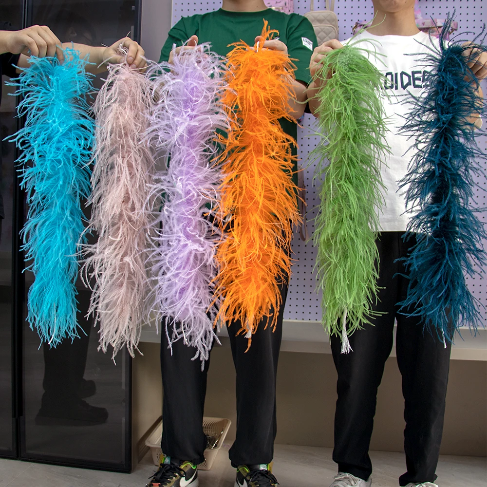 50cm Fluffy Ostrich Feather Boa 3 to 10PLY Natural Ostrich Plume Shawl Carnival Costume Wedding Photo Prop DIY Handcraft Decor