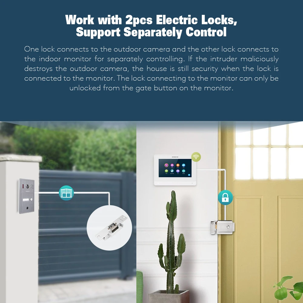 Tuyasmart APP WiFi HD 4 fili video citofono di sicurezza domestica citofono 1080P IP65 campanello telecamera impronta digitale accesso RFID istantanea