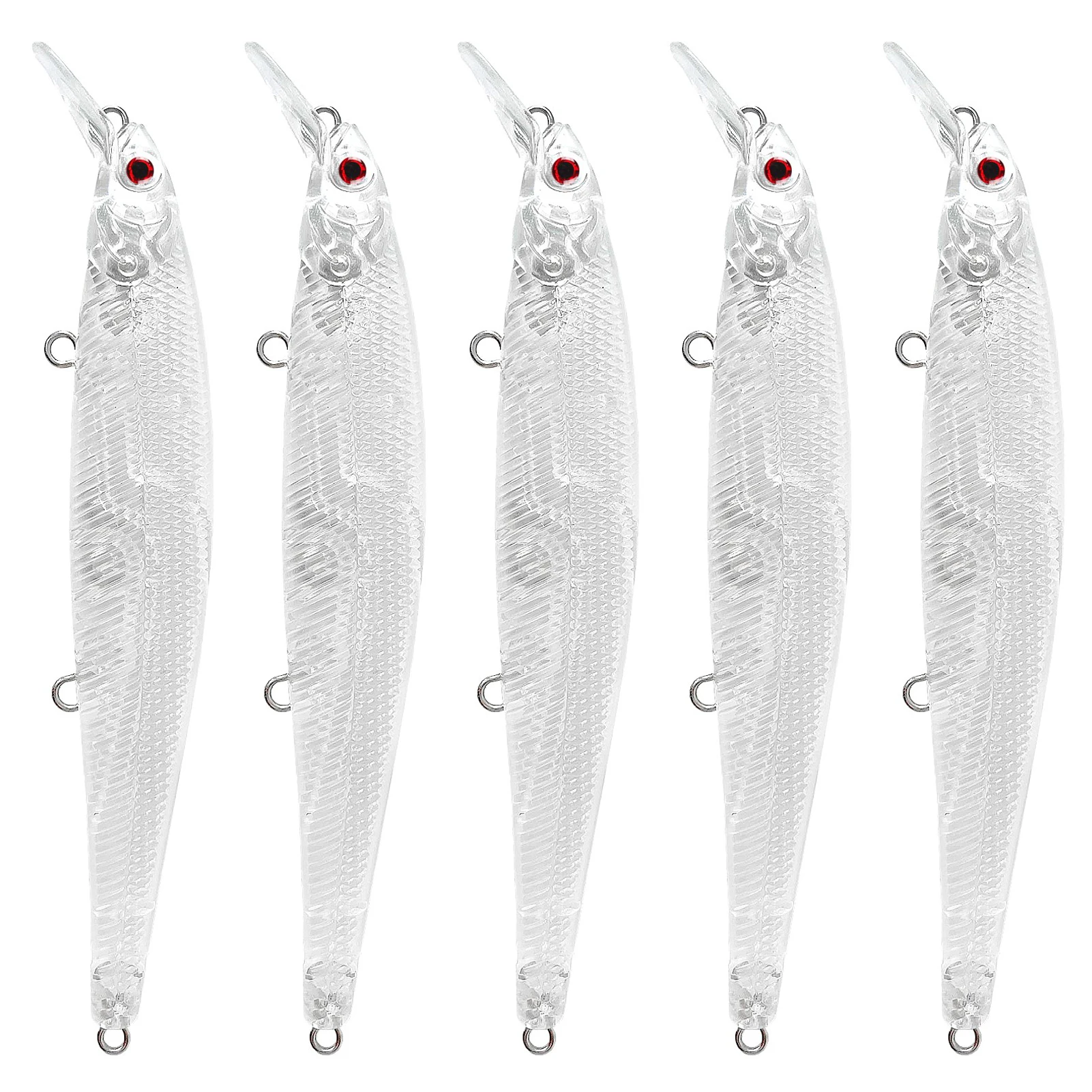 Señuelo pececillo FREE FISHER sin pintar ABS – embrión transparente - imagen 3