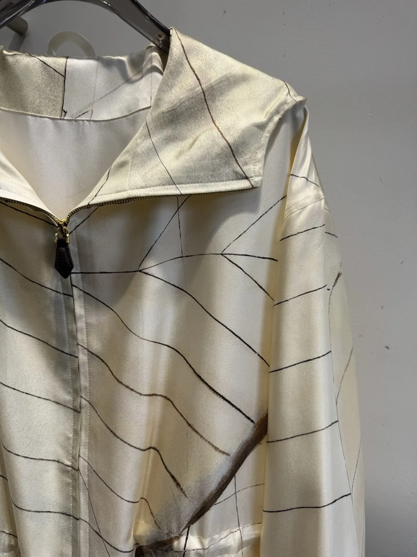 Women'S Vintage-Style High-Quality Double-Layer Printed Mulberry Silk Trench Coat (Model 2026)