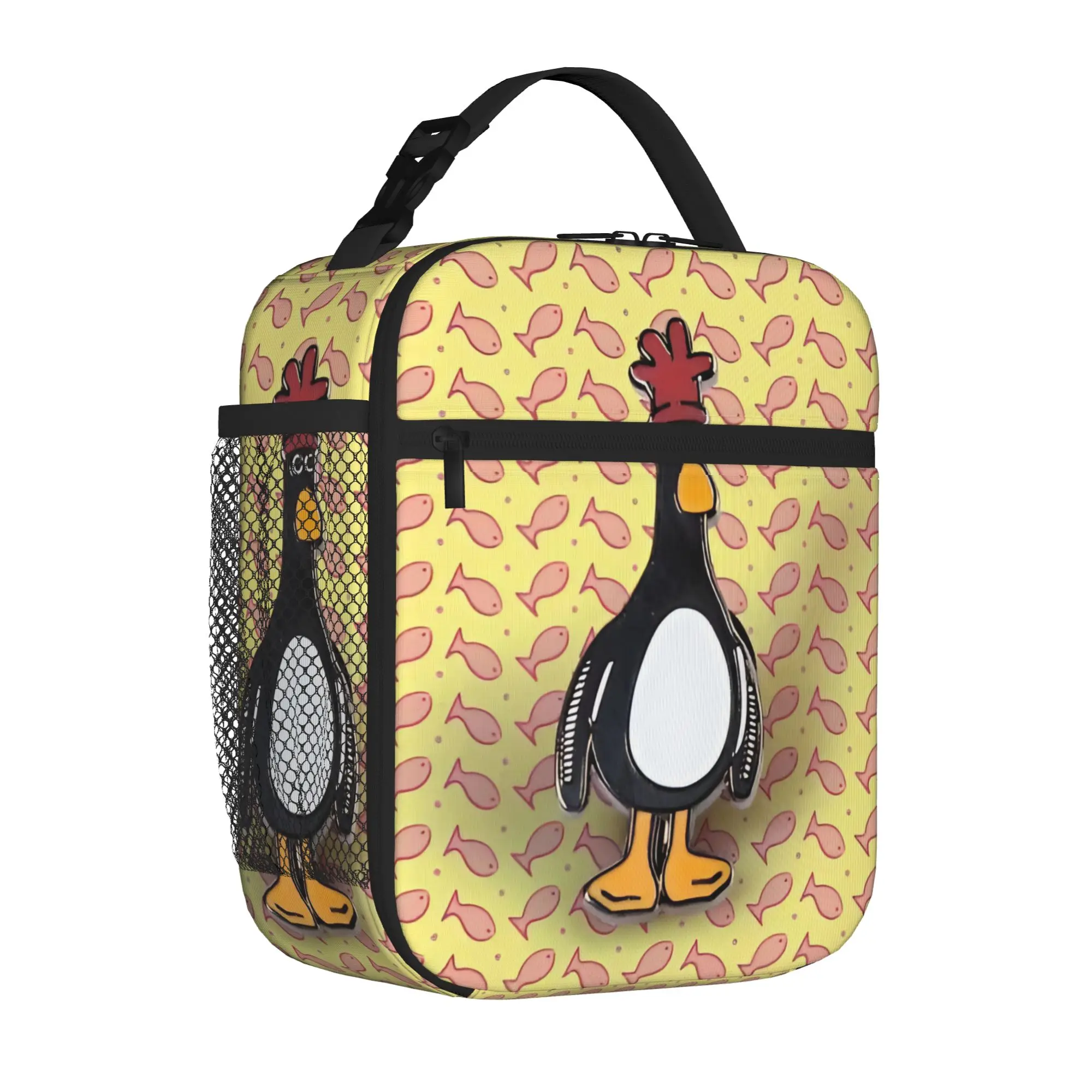Feathers Penguin McGraws Tote Thermal Cooler Bag Chicken Disguise Funny Reusable Insulated Lunch Bags Y2K Food Box For Picnic