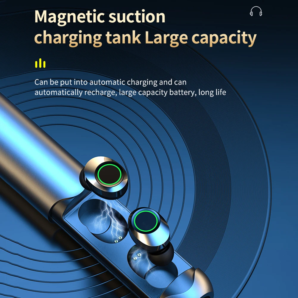 Impermeável In-Ear Sports Headset para treino, Compatível com Bluetooth, Em forma de cápsula