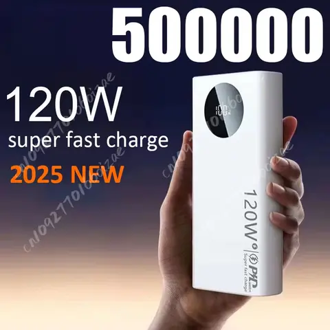 2025 브랜드 120W 50000mAh 고용량 전원 은행 빠른 충전 Powerbank 휴대용 배터리 충전기 아이폰 삼성 화웨이