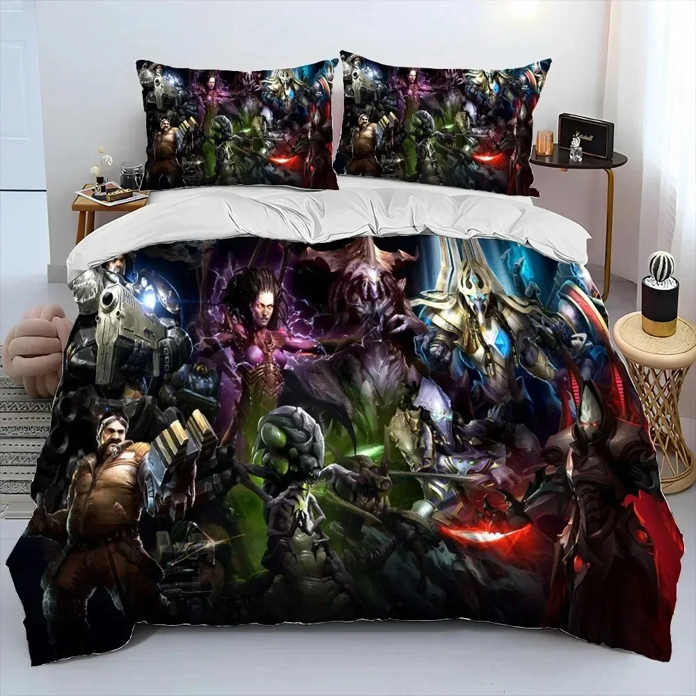 

3D HD StarCraft Game Gamer PC Comforter Bedding Set,Duvet Cover Bed Set Quilt Cover Pillowcase,king Queen Size Bedding Set kids