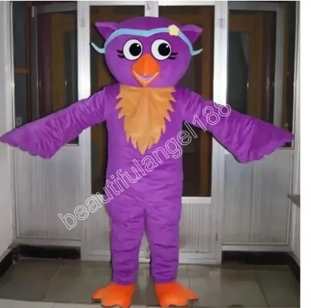

New Adult Hot Sale Foam Purple Owl Doll Fancy Cartoon Mascot Costume Plush Christmas Fancy Dress Halloween Mascot Costume