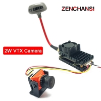 Over 10Km Range 5.8Ghz 2W FPV Wireless Transmitter 2000MW 48CH Video AV Audio Sender and CMOS 1500TVL B19 Mini FPV Camera 2.1mm