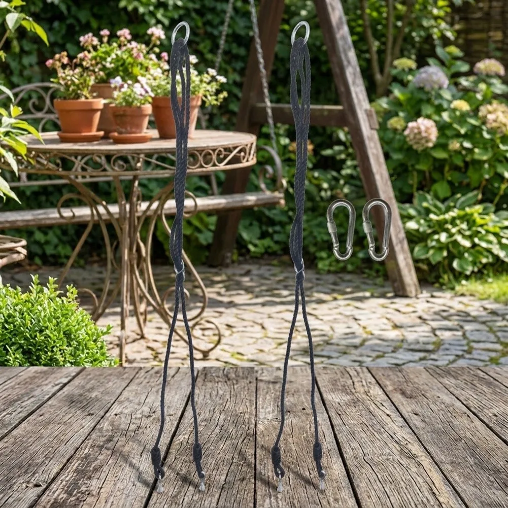 Adjustable swing extension ropes with climbing buckles for easy installation and secure swing connection outdoors