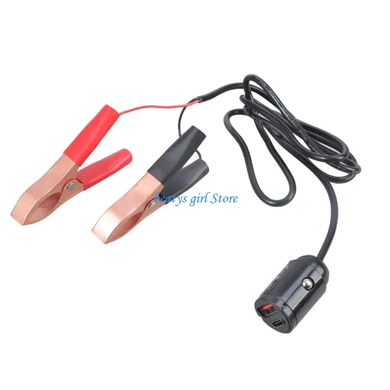 C7AB Emergency Vehicle With Type C And USB 2.0 Port Durability Housing Power Converter For Phone Tablet Backups