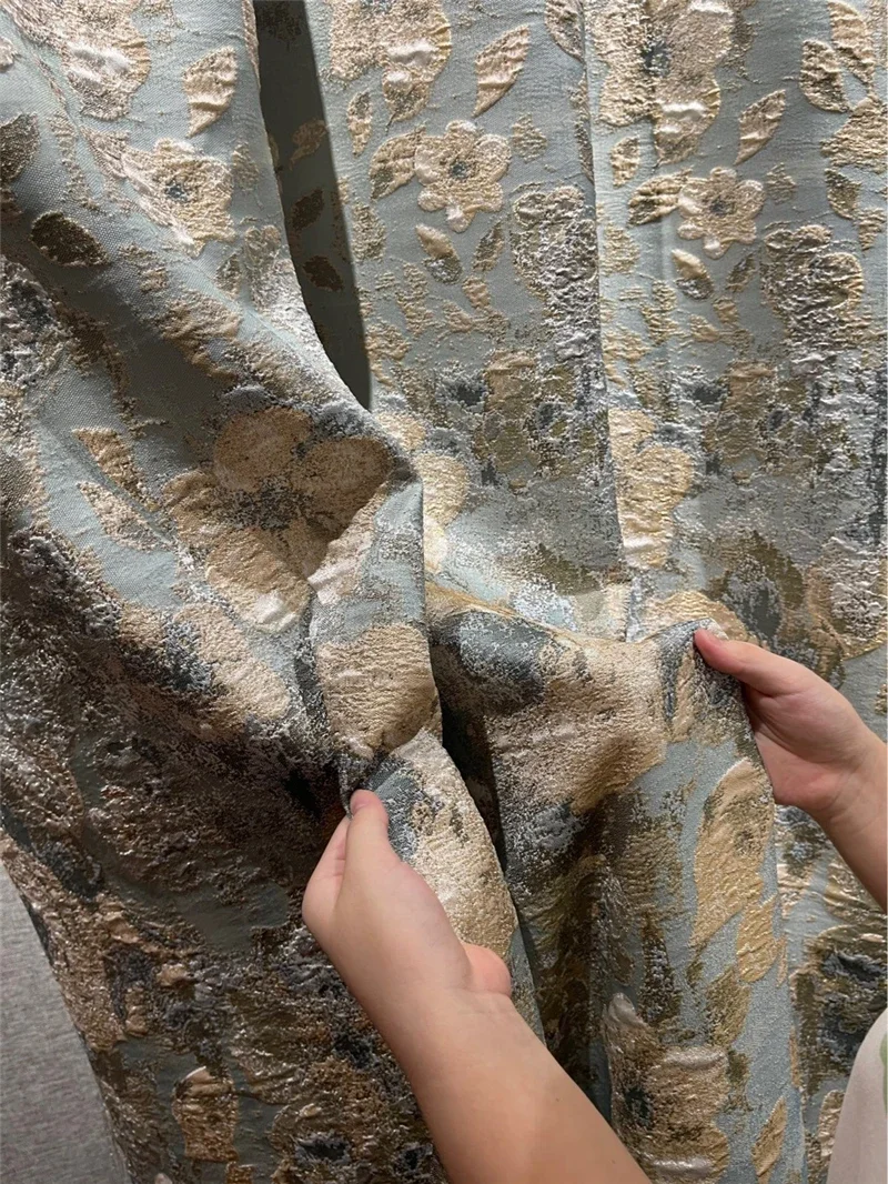 Vorhänge für Wohnzimmer, Schlafzimmer, Fenster, hochwertige, individuelle Küchenvorhänge, europäische Top-3D-geprägte Stereo-Jacquard-Verdunkelung – Detail 18