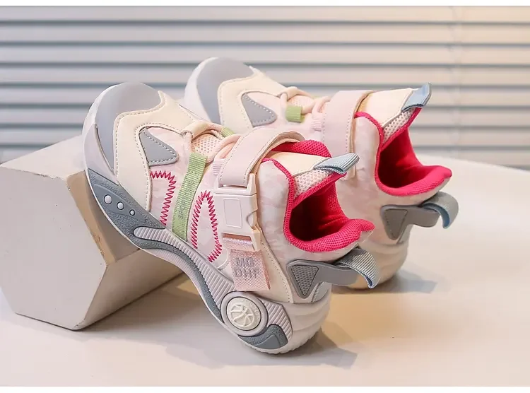 Youth Fashion Simple All Match Basketball Sneakers Cushion Breathable Mesh Anti Slip Sole Boys Girls Daily Training Sport Shoes