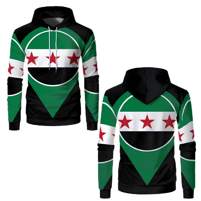 

2025 New Syria Flag Graphic Sweatshirts Support Custom Name Hoodies For Men Clothes Syrian Male Hoodie Unisex Pullovers Boy Tops