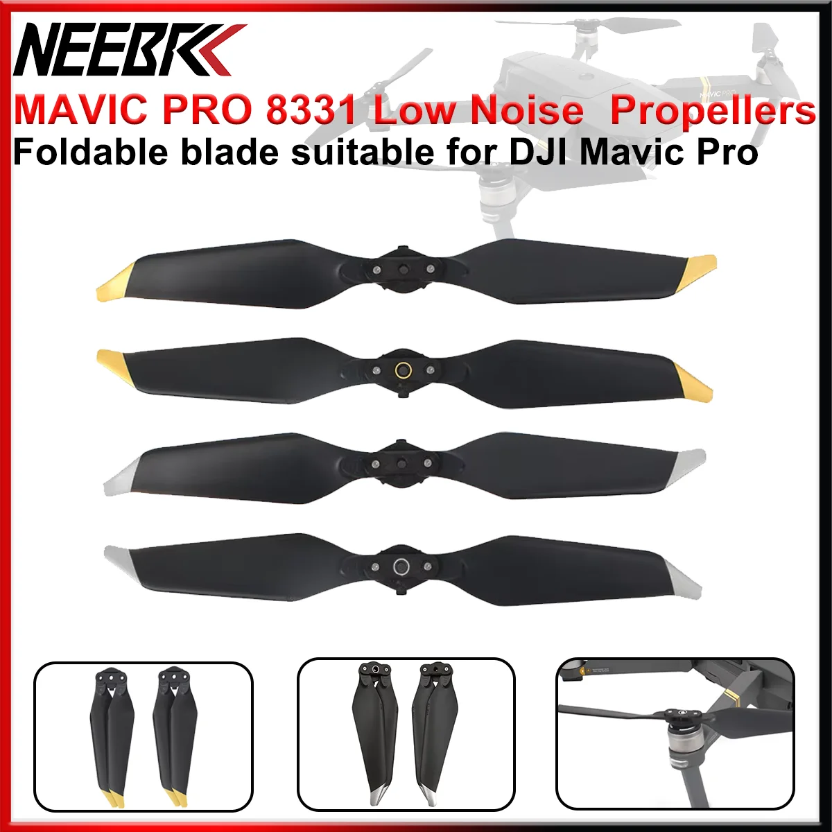 

4/8PCS 8331 Foldable Propeller Blade Low Noise Quick-Release for DJI Mavic Pro Platinum Dron Prop for Mavic Pro Accessories Part