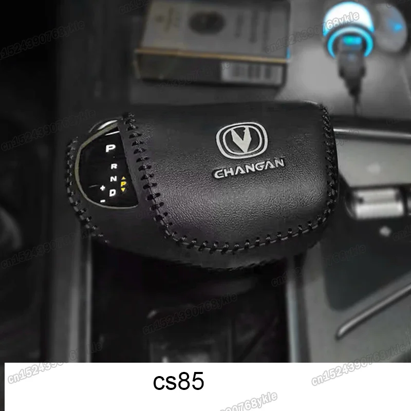 leather car gear lever cover for changan cs75 2018 2019 shift knob 2021 2020 2022 cs35 cs55 plus cs85 cs95 eado accessories