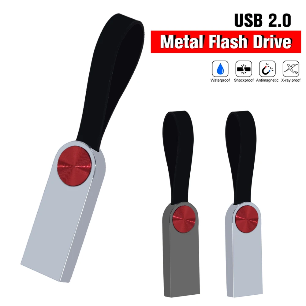 Metal USB Flash Drive, Pendrives de Capacidade Real, Stick USB, 64GB, 32GB, 16GB, 8GB, 4GB Memory, Frete Grátis, USB 2.0