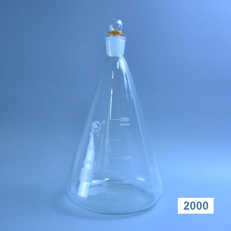 DXY 2000ml Glass conical flask with cap Glass Erlenmeyer Flask  for laboratory triangle flask Boro 3.3