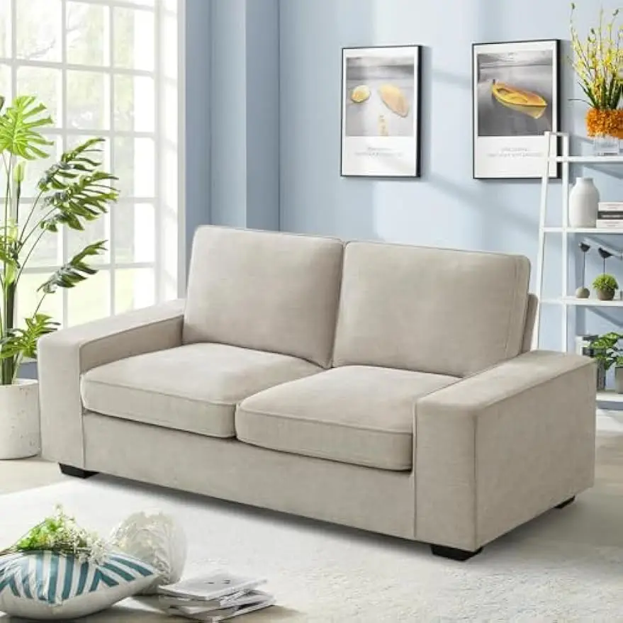 

EASELAND Small Couch, 71” Chenille Loveseat Comfy Couches for Living Room, Modern Deep Seat Sofa with Removable Back