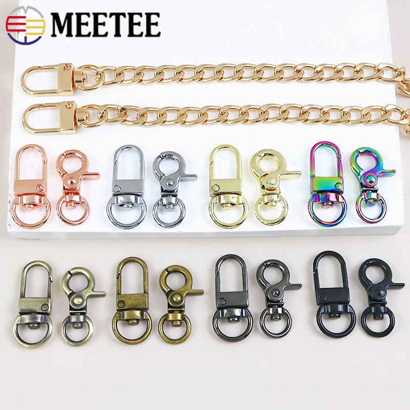 

10Pcs 10mm Metal Buckles Swivel Lobster Buckle Keychain Snap Hook Shoulder Bag Strap Trigger Clasp Carabiner Clips Accessories