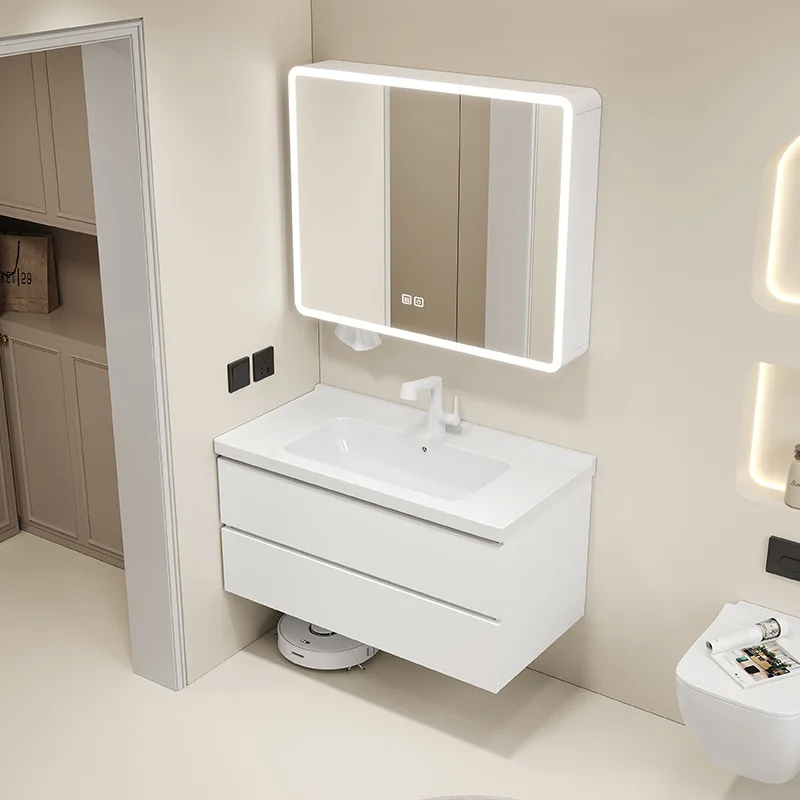 Gabinetes De baño De tocador abiertos, gabinetes De baño De aluminio De panal engrosados, muebles De cerámica para el hogar, Villa, Gabinete De Baño Lsysg