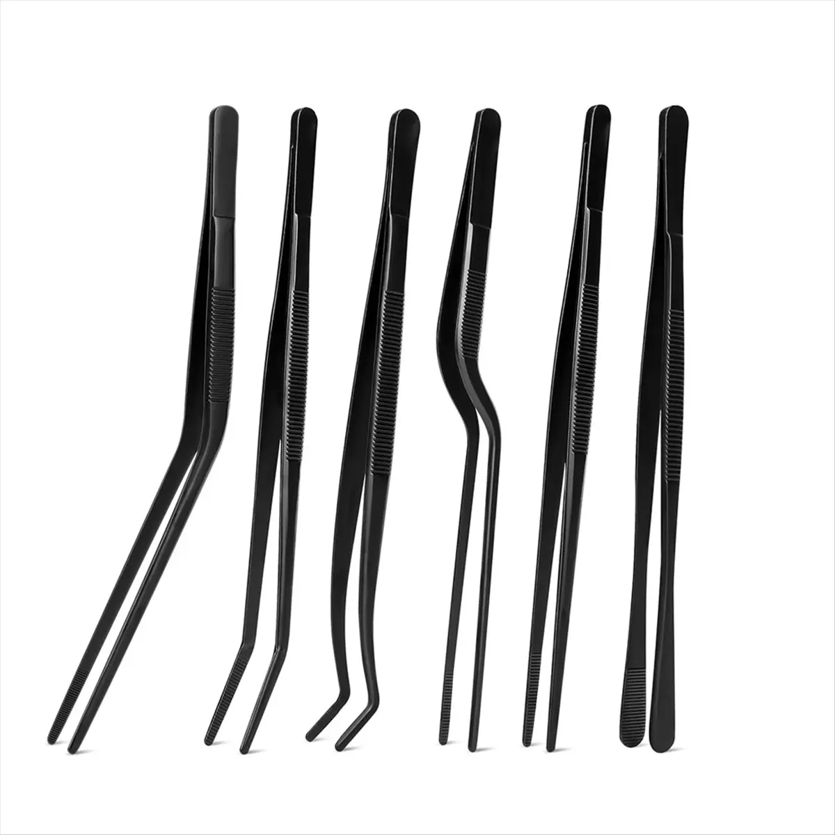 AB52 Tweezer Tongs Set,6 Pcs Kitchen Tweezers,8inch Cooking Tweezers Set,Stainless-Steel Food Chef Culinary Tweezers Tongs