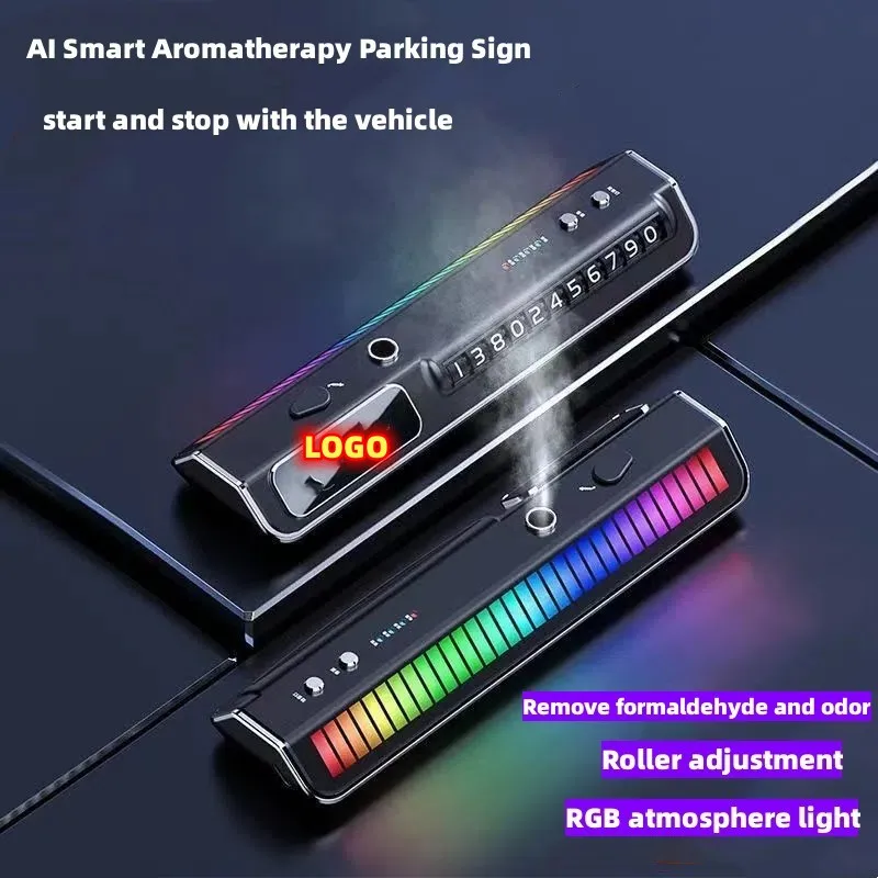 Auto Smart aromaterapia telefono Stop Sign decorazione d\'interni Car Start deodorante LED musica atmosfera luce deodorante per auto