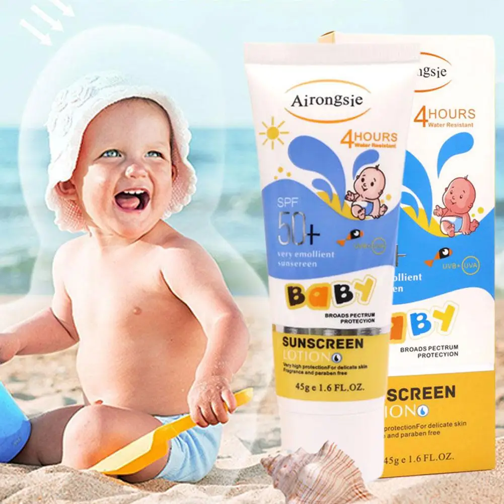 Children\'s Sunscreen 45g kids Sunblock Cream Hydrating Body Soothing Moisturizing Facial Face Refreshing Calming Cream Suns D9S1