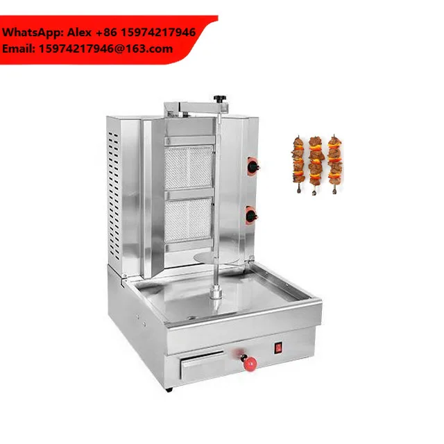Automatic Shawarma Bread Making Machine LPG Gas Grill Kebab Snack Machine For Business Sale Featuring Essential Motor Component