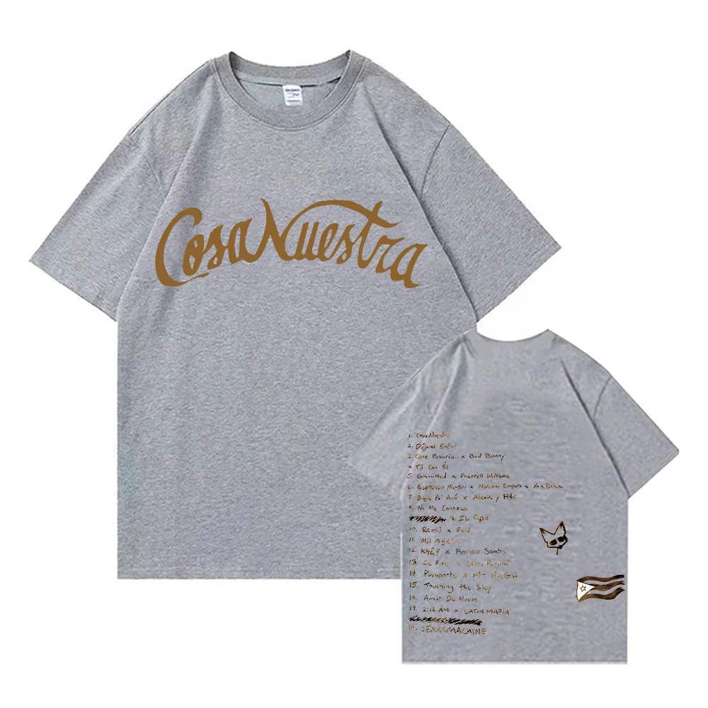 Retro Cotton Clothing Rauw Alejandro Cosanuestra Tshirts Unisex High Quality Tees New Summer O-neck Short Sleeve Tops Y2K Tshirt