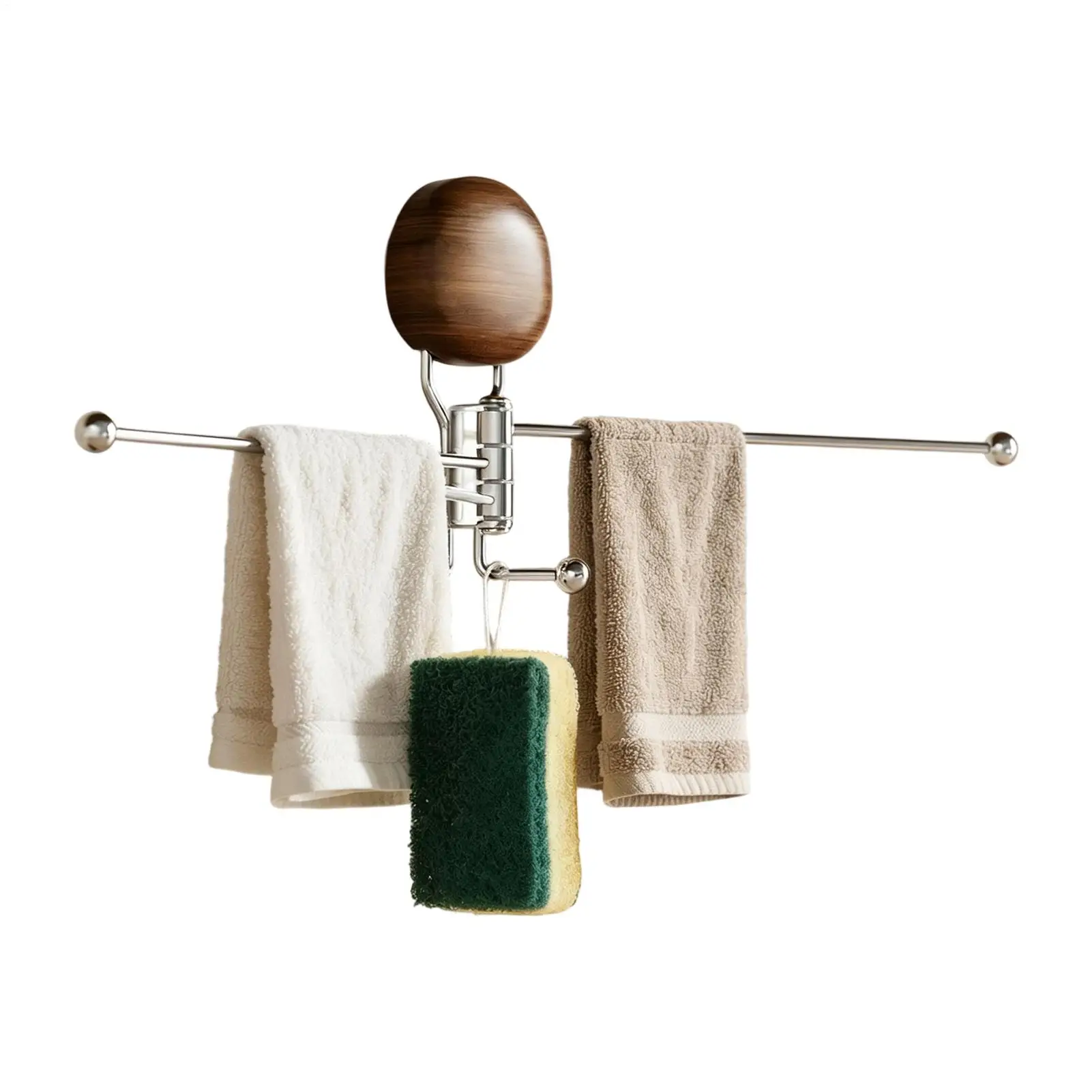Bathroom Towel Rack With Sticker Multi-Bar Rotating Suction Cup Pole Towel Holder Wall Mount Towel Hanger Bathroom Rack
