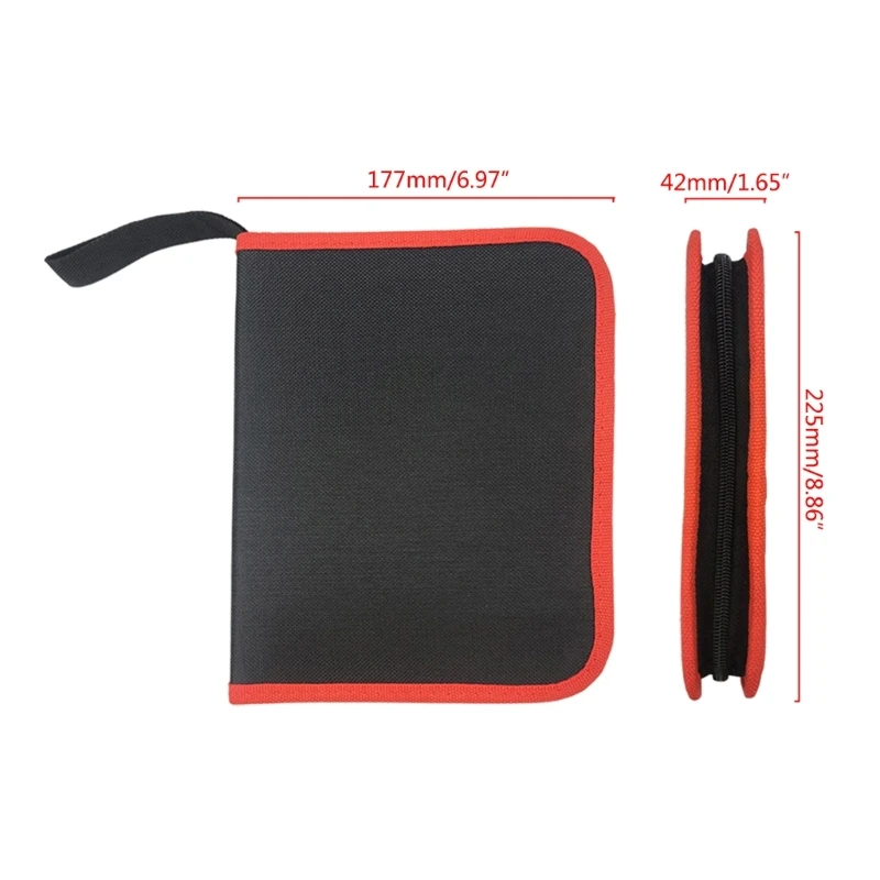 Wrench Drill Bit Storage Bag Zipper Bit Tool Cloth Bit Small Tool Carrying Case Zipper M4YD