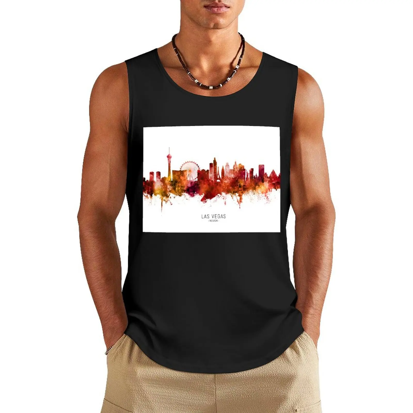 

Las Vegas Nevada Skyline Tank Top Men's sports t-shirt gym for men bodybuilding singlets for men