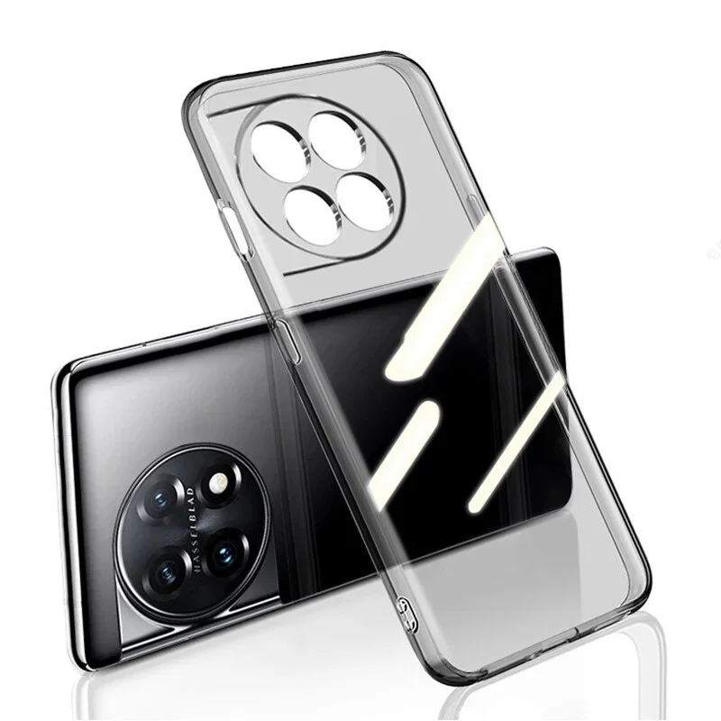 Роскошная Прозрачная Черная ультратонкая силиконовая мягкая искусственная кожа для Oneplus 11 10 9 8 Pro 8T 9R Ace Raicing 2 2 2V прозрачная искусственная кожа