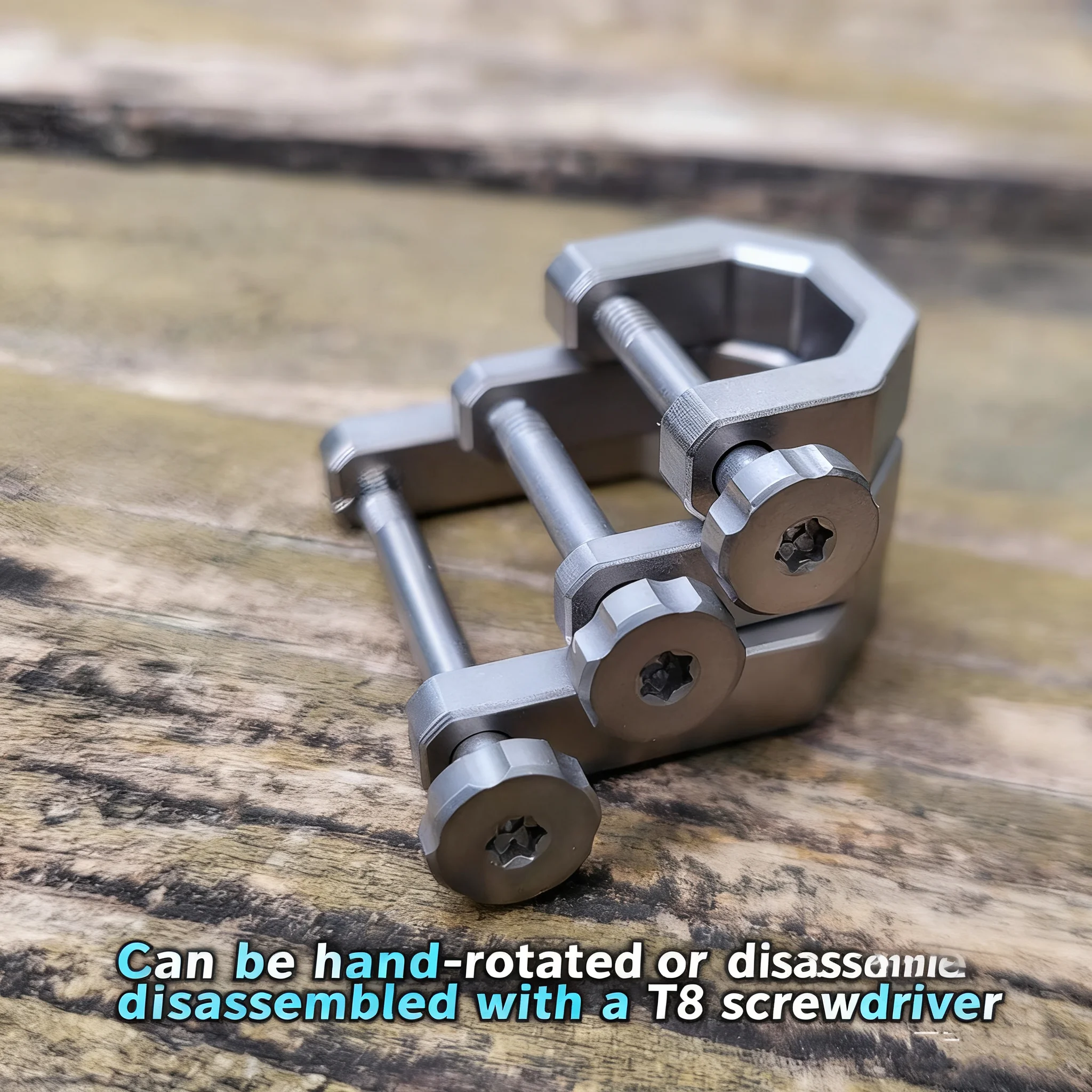 2 pieces 360° Rotating D-Shape Key Lock, Multi-Functional TC4 Titanium Alloy Carabiner for Outdoor Survival & EDC Bag