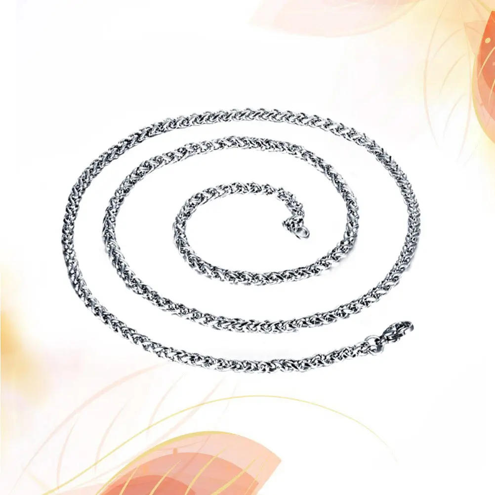 Men's 3Mm Wide Titanium Steel Necklace Hypoallergenic Non Tarnish Shiny Smooth Lightweight Chain 55Cm Solo Or Pendant Ready