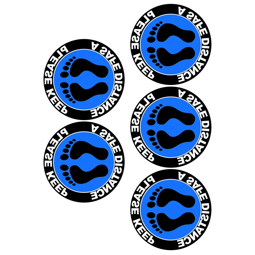 สติกเกอร์ป้องกันโรค 5 แผ่น สติกเกอร์เตือนระยะห่างปลอดภัย สไตล์สีขาว สำหรับโรงเรียน ห้างสรรพสินค้า ห้องน้ำ สถานที่สาธารณะ ป้องกันการแพร่ระบาด