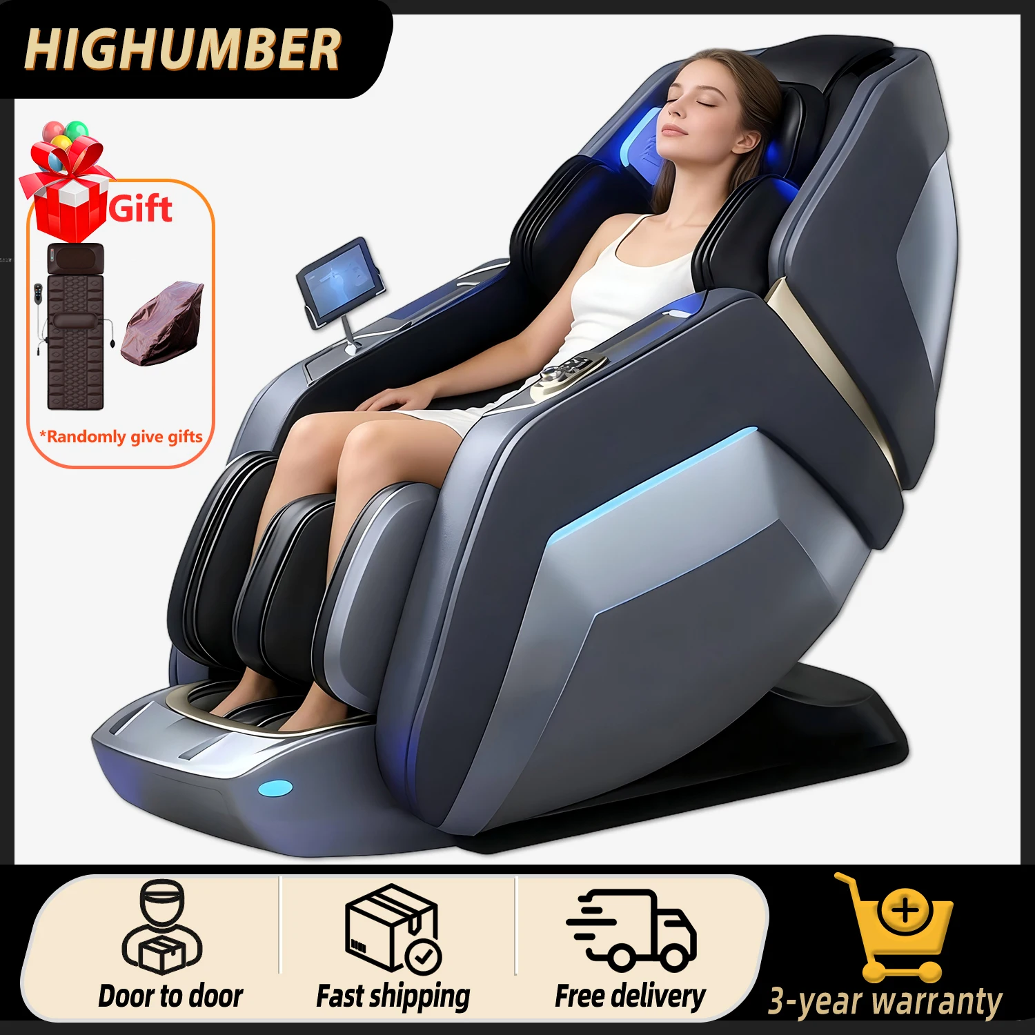 

3-летняя гарантия 4d массажное кресло для всего тела с нулевым гравитацией SL Track теплотерапия подушка безопасности всего тела кресло для домашнего офиса полегчение