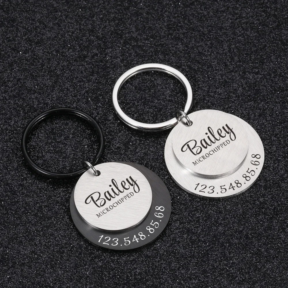 Personalized Engraving Pet ID Tags Anti-lost Dog ID Tag Identification Customized Pet Name Puppy Collar Dog Cat Tag Pet Supplies