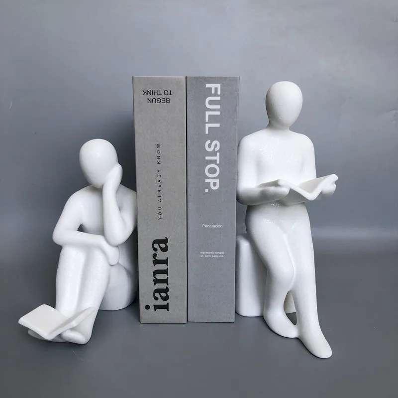 

Minimalist Character Sculpture, Reader Style, Handmade Sculpture, Ceramic Bookshelf, Library Bookshelf