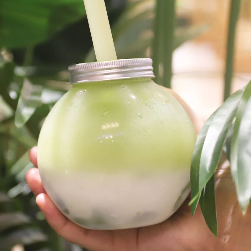 * New Sale 10Pcs 500ml Spherical Shape Big Water Bottles For Milk Tea Transparent Coffee Cup Juice Portable Packaging Container