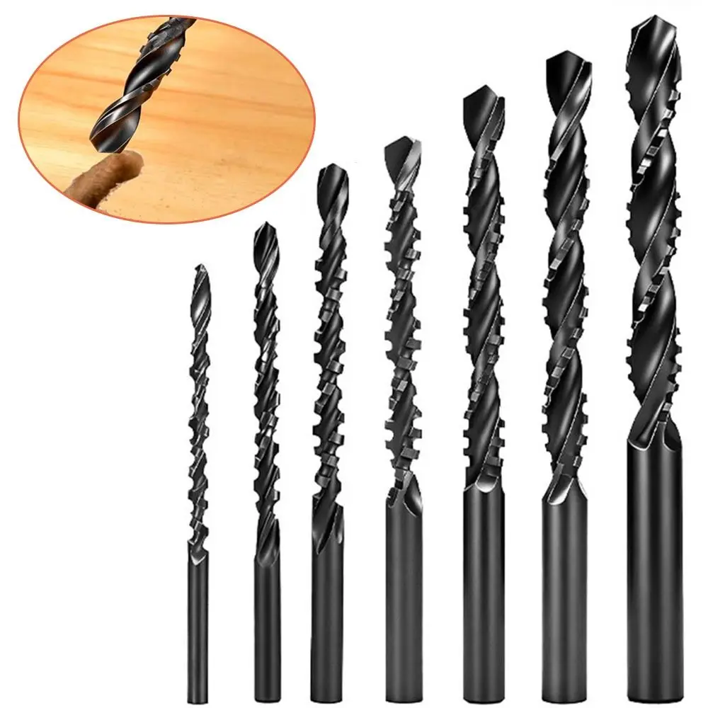 

New HSS Twist Drill Bit Set 3-10mm Serrated Spiral Grooving Saw-cut Drill Serrated Drill Bit