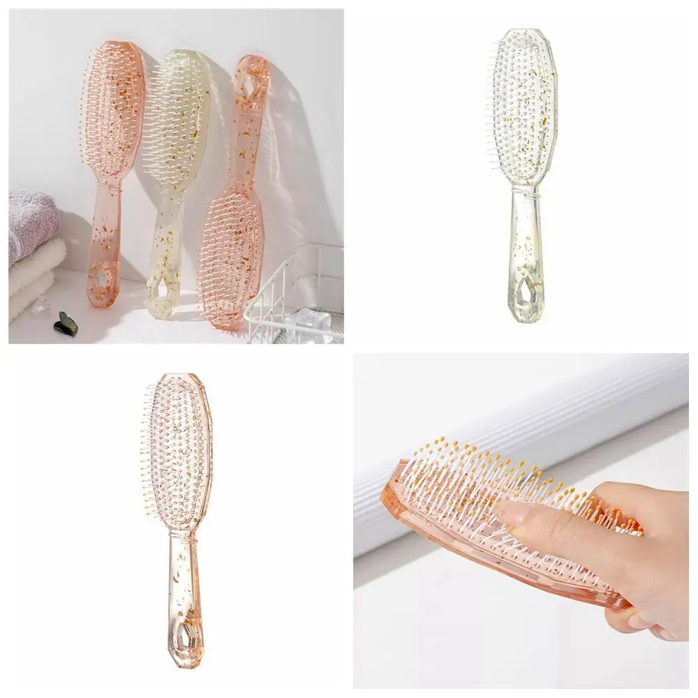 New Trendy Anti-knot Clear Ribs Comb Hair Stylishing Tool Anti-static Massage Comb Convenient to Use Portable Air Cushion Comb