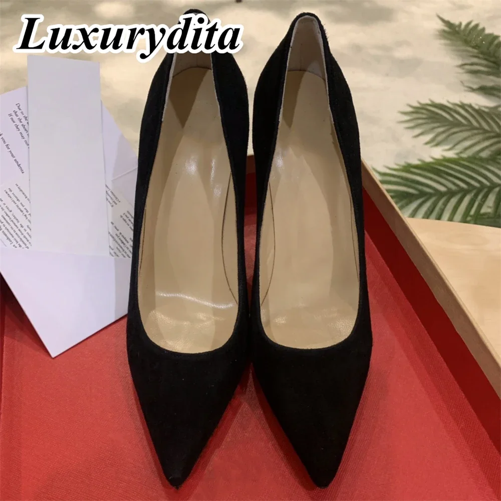 

Top Quality Womens High Heels 0-12cm Luxury Fashion Ladies Sandals Designer Classic Red Heel Real Leather sole Mules Shoes 2141
