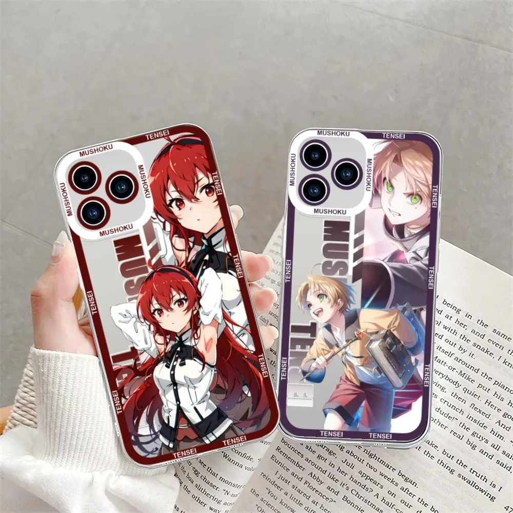 Bilibili Anime Mushoku Tensei Phone Case For iPhone 11 12 Mini 13 14 15Pro Max Transparent Shell