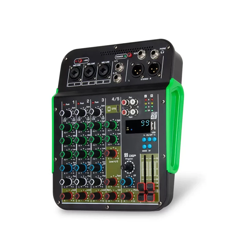 

Professional 5-Way Reverb Mixer With 99 DSP Digital Effects Audio And Voice Control Modules Kits For KTV Recording Studio
