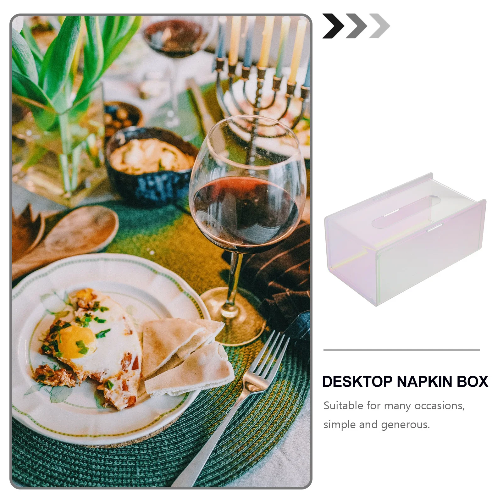 

1Pcs Acrylic Tissue Box Transparent Simple Design Chic Home Decoration Multi-Purpose Storage Container Washable Well