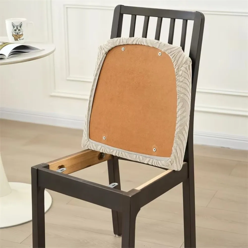 Stylish Jacquard Chair Seat Cover Nordic Style Anti-dirty Dining Chair Slipcover Removable Seat Case For Hotel Kitchen Party