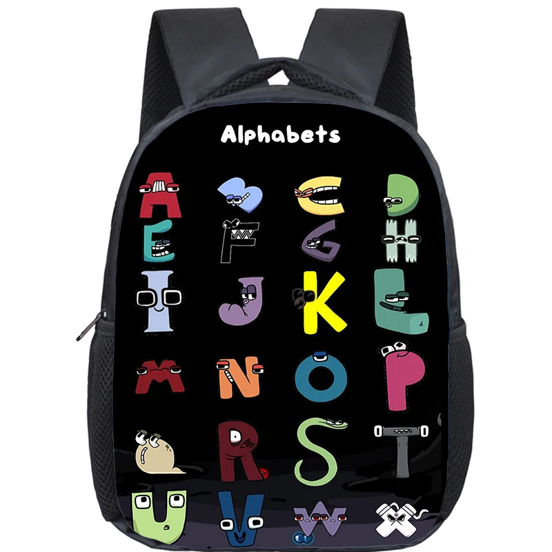 Alphabet Lore Backpack Boys Girls Kindergarten Bag Letter Cartoon Print Kids Backpacks Waterproof School Bags Childcare Bookbag