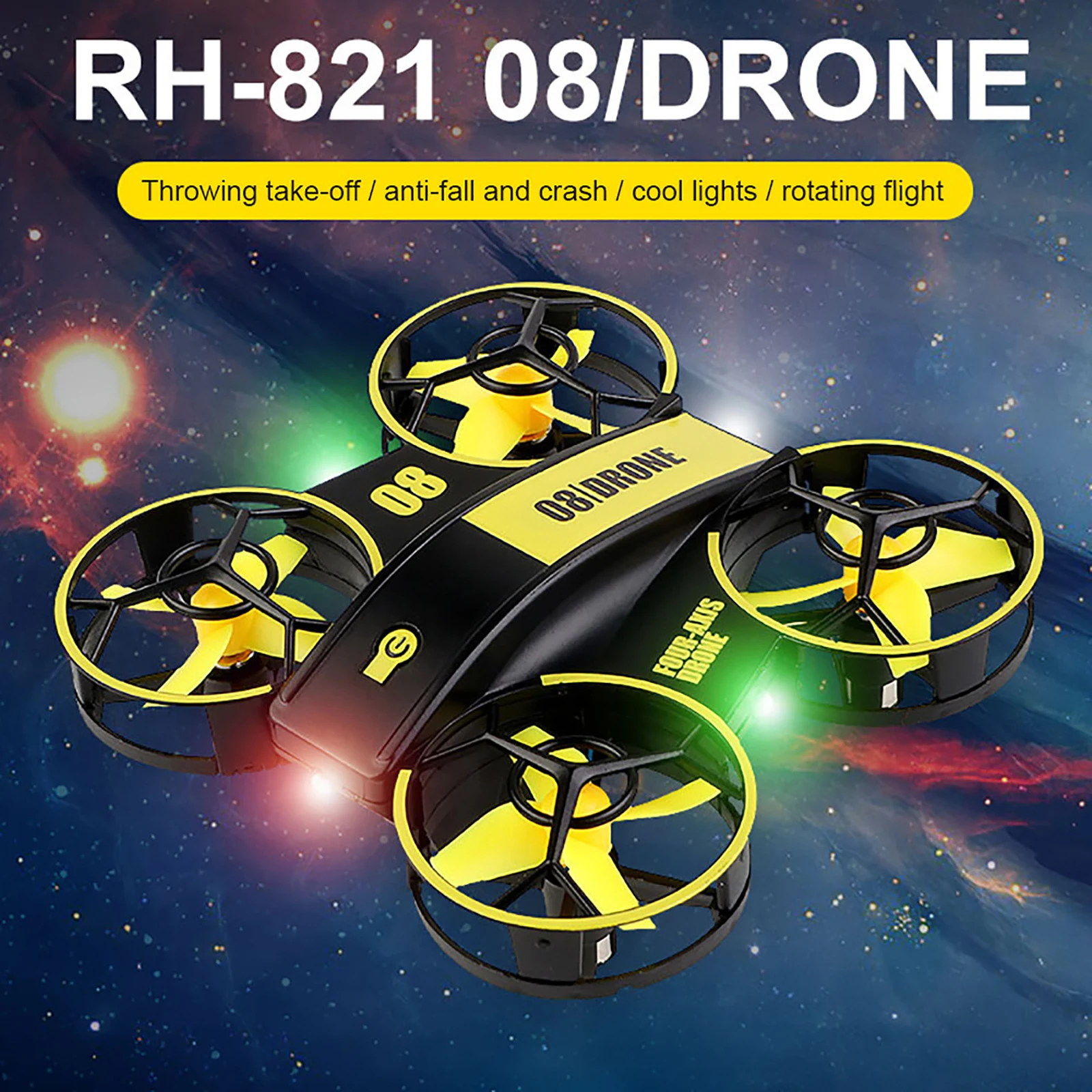 JJRC RH821 Flip Mini RC Drone Helicopter Altitude Hold Auto Hovering Function Remote Control Quadcopter Kids Toys with Lights