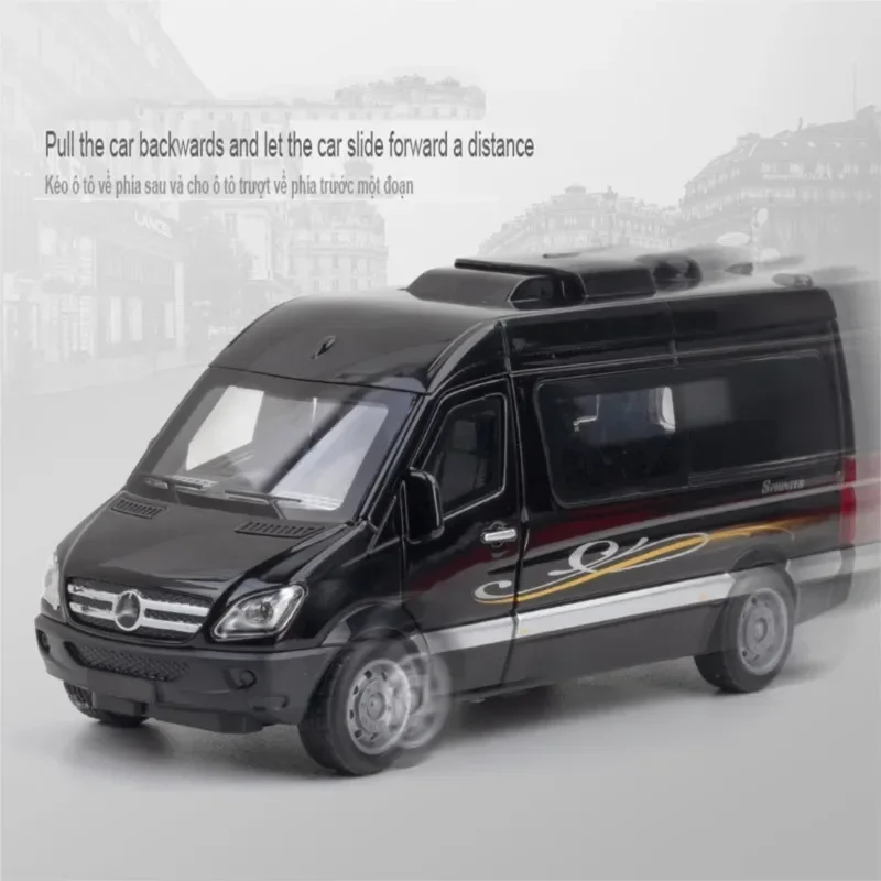 

1:32 Mercedes-Benz Sprinter RV Alloy Car Model Diecasts Vehicles Toy Cars Simulation Sound And Light Children Gifts Toy Gifts