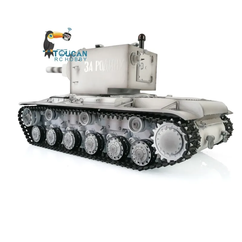 HENG LONG 1/16 7.0 Upgraded Soviet KV-2 RTR RC Tank Gigant 3949 360° Turret Gearbox Tracks Remote Control Toys Car TH20015-SMT4